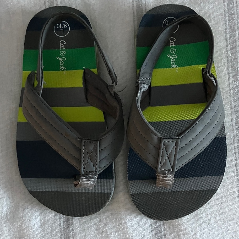 Toddler Sandals w/ Back Strap – Cat & Jack, Gray, Size 9/10